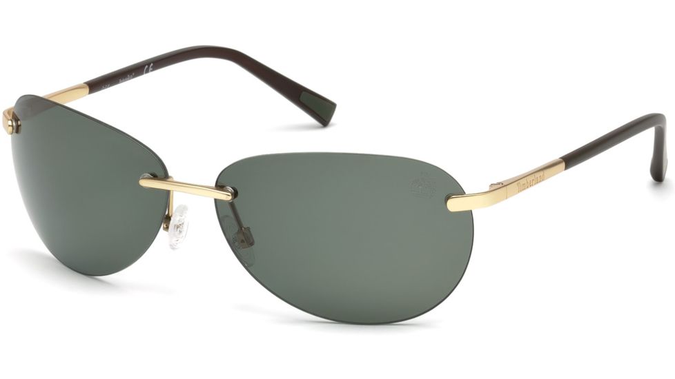 Timberland TB9117 Sunglasses - Gold Frame Color, Green Polarized Lens Color