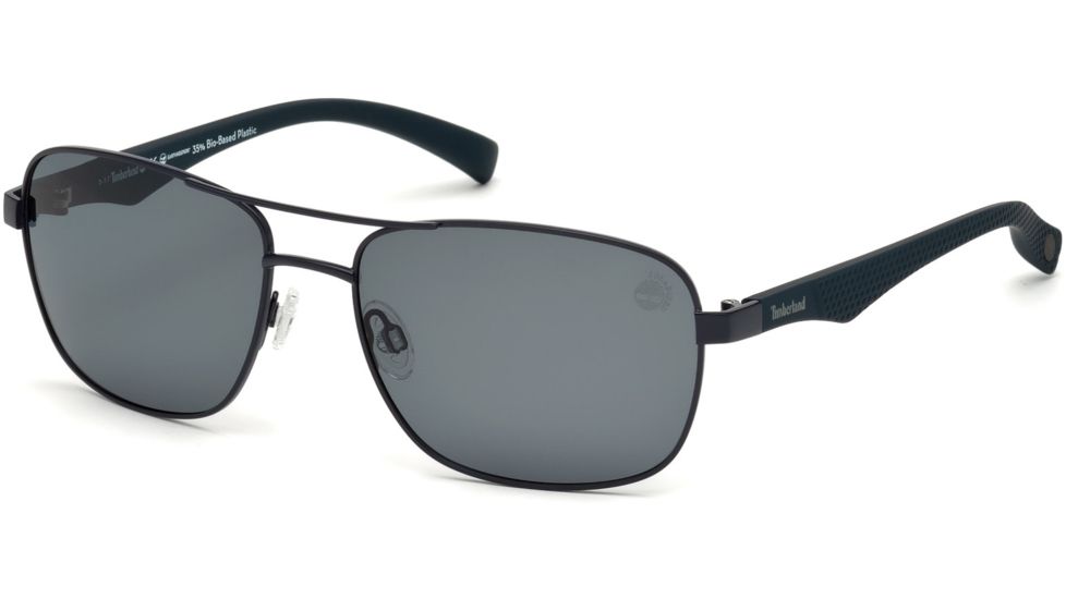 Timberland TB9136 Sunglasses - Matte Blue Frame Color, Smoke Polarized Lens Color
