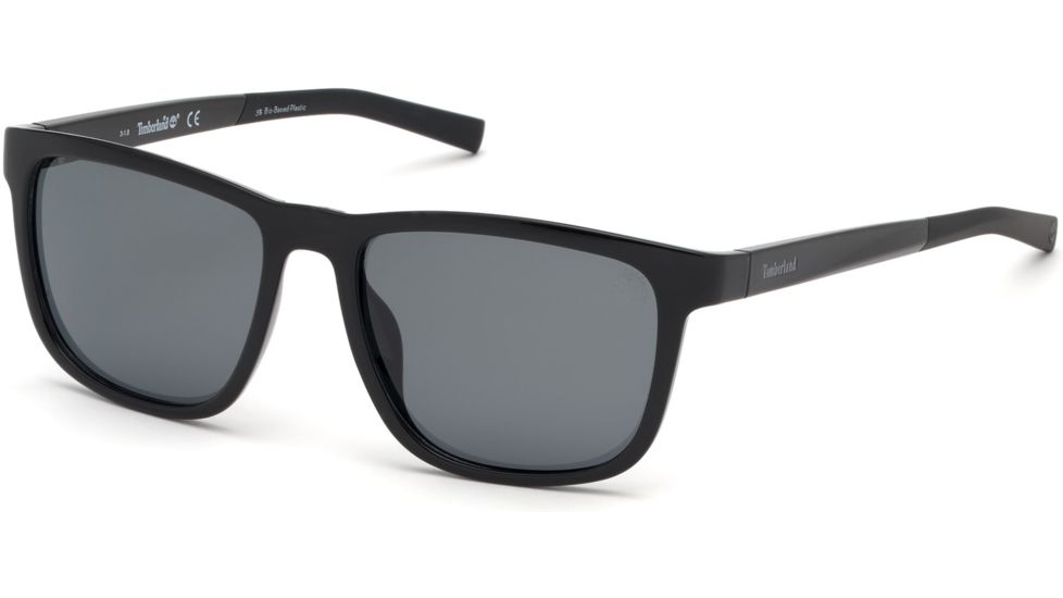 Timberland TB9162 Sunglasses - Shiny Black Frame Color, Smoke Polarized Lens Color