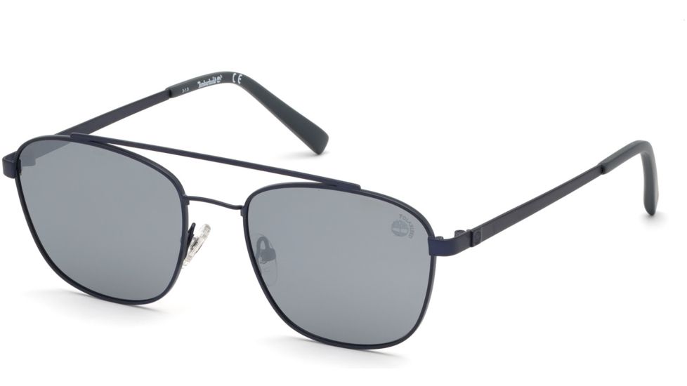 Timberland TB9168 Sunglasses - Matte Blue Frame Color, Smoke Polarized Lens Color
