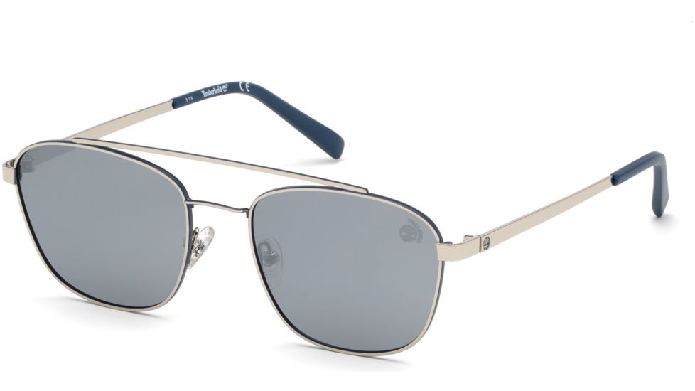 Timberland TB9168 Sunglasses - Shiny Light Nickeltin Frame Color, Smoke Polarized Lens Color