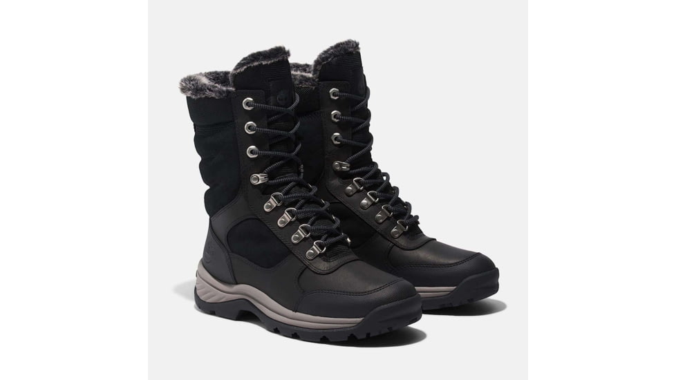 Timberland White Ledge Tall Lace Up Boot - Womens, Jet Black, 9.5, Medium, TB1A2KDR01509500M