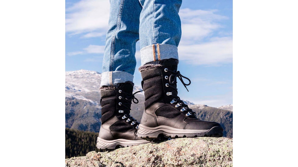 Timberland White Ledge Tall Lace Up Boot - Womens, Jet Black, 9.5, Medium, TB1A2KDR01509500M