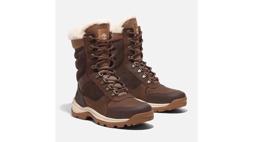 Timberland White Ledge Tall Lace-Up Waterproof Snow Boot - Womens, Dark Brown Full Grain, 8.5, Medium, TB0A2KSGW0108500M