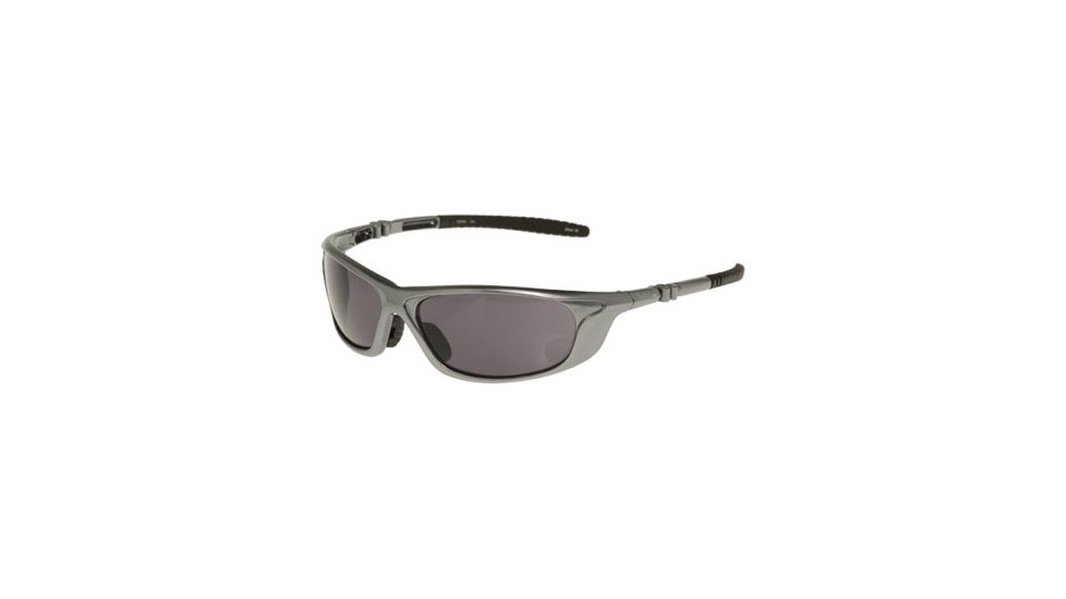 Timberland TB7055 Plastic Wrap Sunglasses w/ Rubber Temple Tip, Pearl Silver Frame &amp; Solid Smoke Lens TB70550010A 