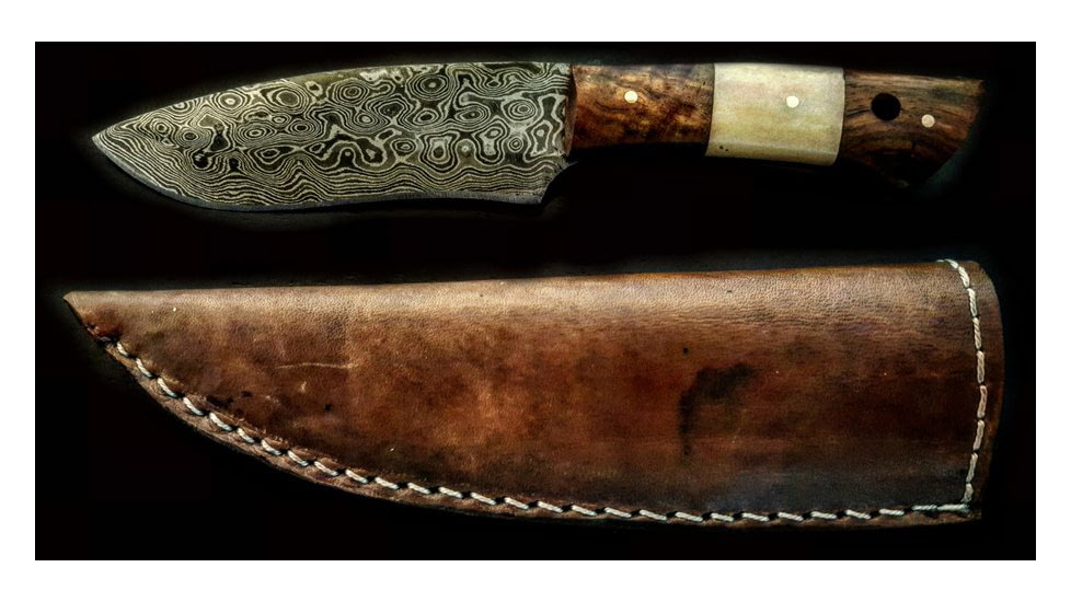 Titan Damascus Fixed Blade Knife 7.3in TD-095, TDK-95