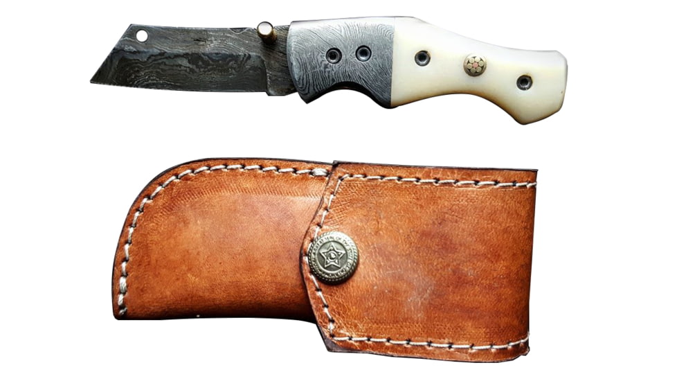 Titan Damascus Folding Knife 4.5in TF-007, TFK-7