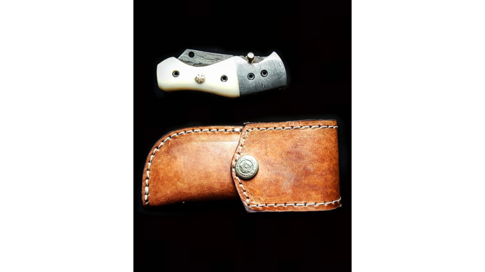 Titan Damascus Folding Knife 4.5in TF-007, TFK-7