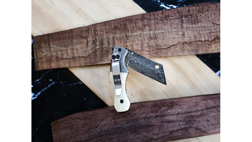 Titan Damascus Folding Knife 4.5in TF-007, TFK-7