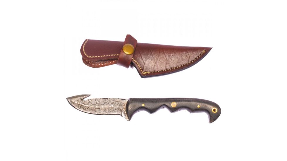 Titan Damascus Gut Hook Skinner Fixed 8in KnifeTD-020 TD-020
