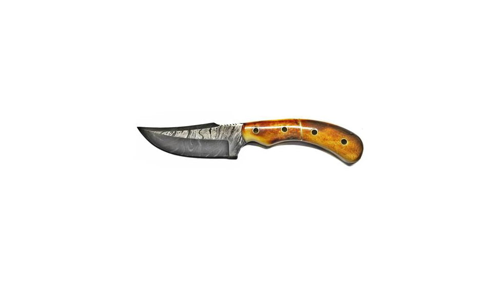Titan Damascus Knife Burnt Bone Handle TD-173, 8.4in, TDK-173