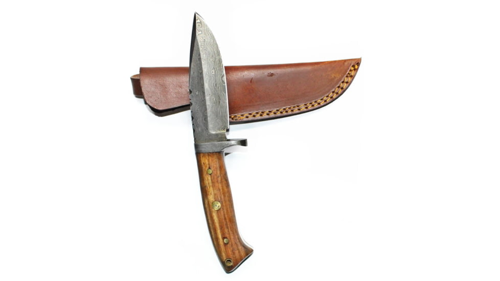 Titan Damascus Knife/Titan/Camp/Hunting Knife/ Rose Wood Handle TD-174, 8.2in, TDK-174