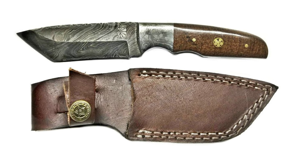 Titan Damascus Steel Fixed 8in Knife TD-026, TDK-26