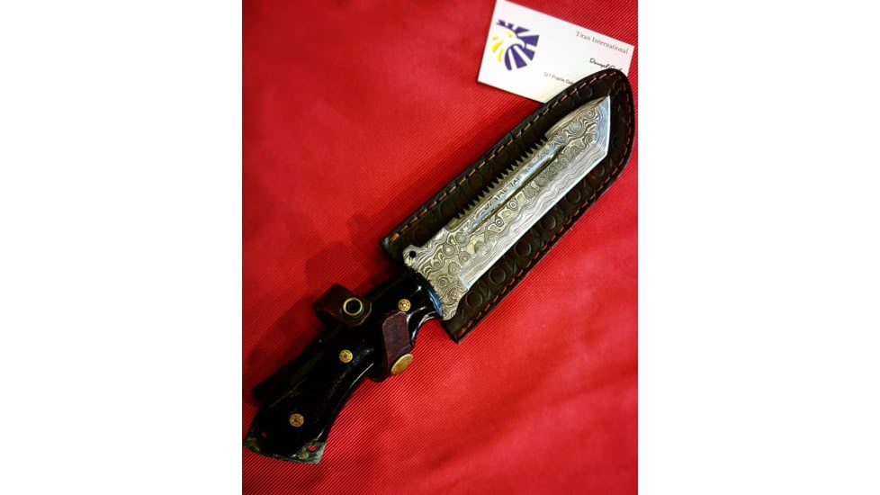 Titan Damascus Steel Fixed Knife 11in TD-039, TDK-39