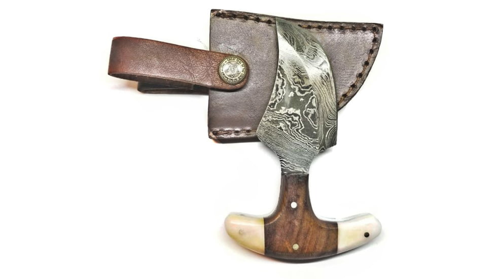 USED Titan Damascus Steel Fixed Blade Push Skinner Knife, 4.2in, TD-091, TDK-91, EDEMO1