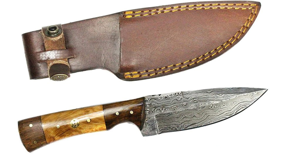 EDEMO Titan Damascus Steel Fixed Knife 8.6in, TD-087, EDEMO1