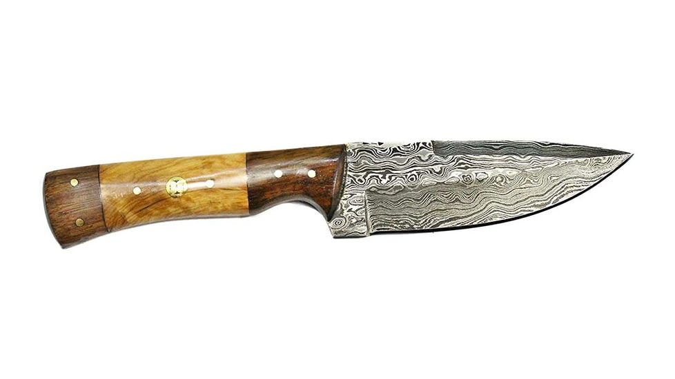EDEMO Titan Damascus Steel Fixed Knife 8.6in, TD-087, EDEMO1