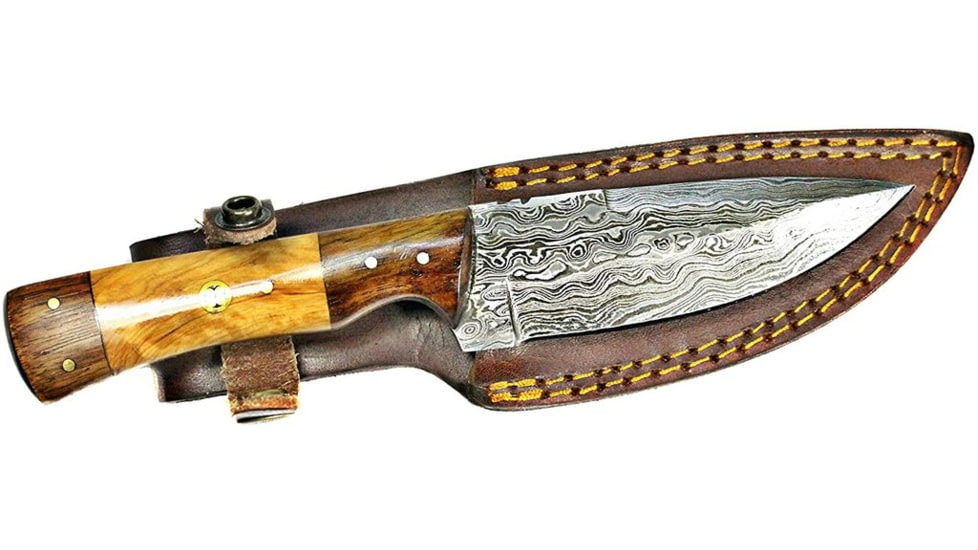 EDEMO Titan Damascus Steel Fixed Knife 8.6in, TD-087, EDEMO1