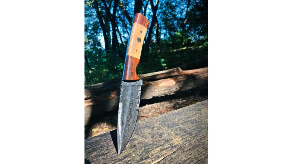 EDEMO Titan Damascus Steel Fixed Knife 8.6in, TD-087, EDEMO1