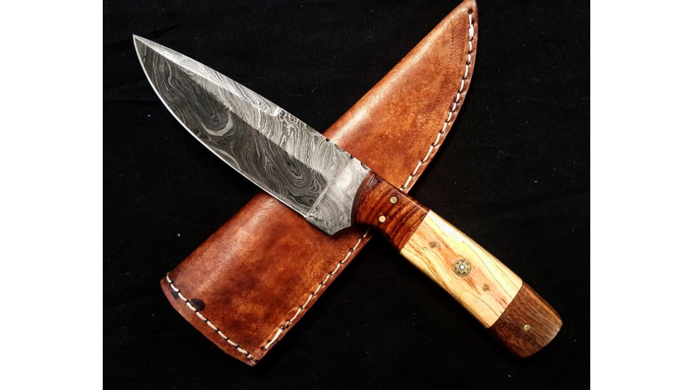 EDEMO Titan Damascus Steel Fixed Knife 8.6in, TD-087, EDEMO1