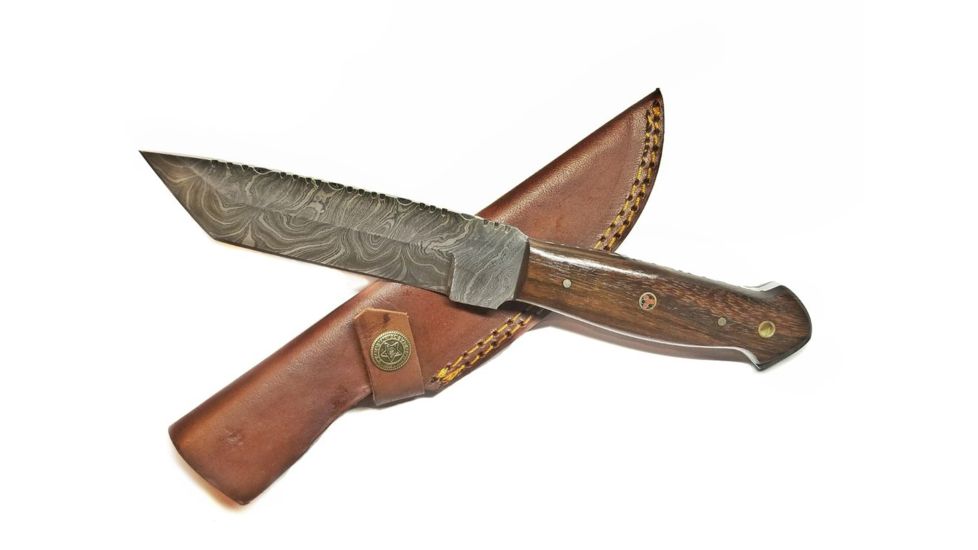 Titan Damascus Steel Fixed Knife 9.5in TD-049, TDK-49