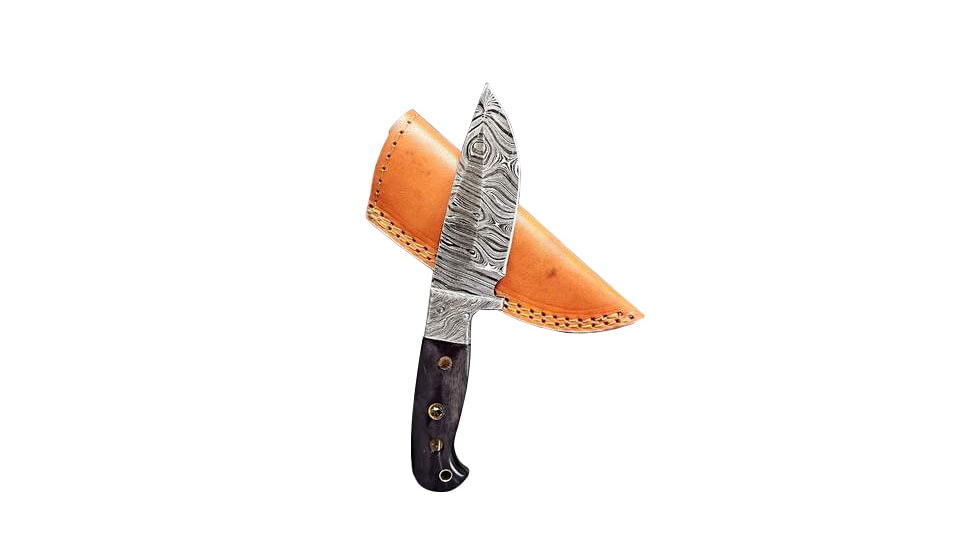 Titan International Knives Damascus Custom Handmade Camel Bone Handle Steel Fixed Blade Hunting Knife, 8 inch, TDK-219