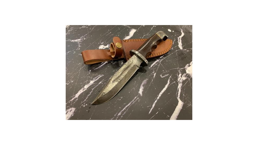 Titan International Knives Damascus Full Tang Fixed Blade Hunting Knife, 8 inch, TDK-216