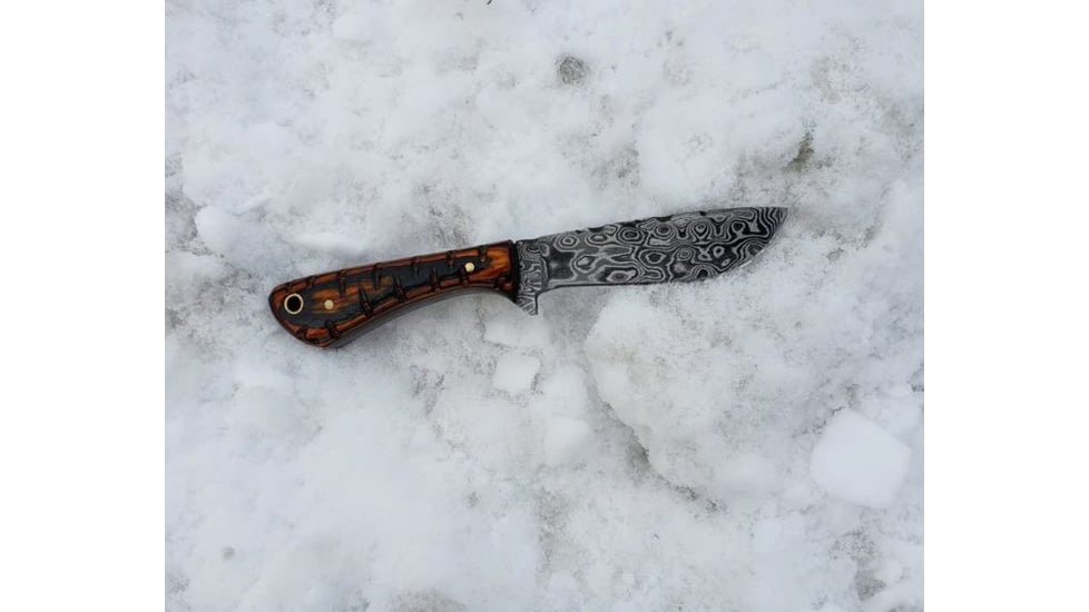 Titan International Knives Damascus Perfect Utility Neck Fixed Blade Knife, 8 inch, TDK-239