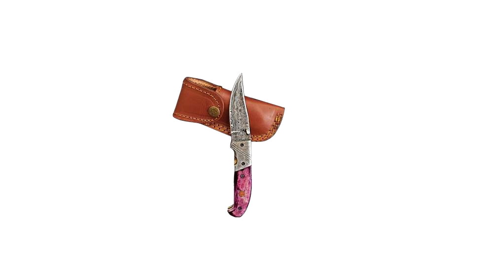 Titan International Knives Damascus Titan Classico Viola-Raindrop Folding Knife, 4.5 inch, TF-002