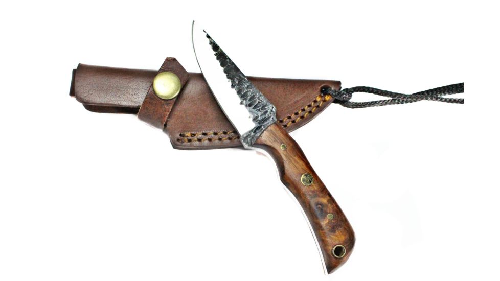Titan International Knives E3 Carbon 1080 Neck Knife With Forged Scales, Mini Old Timer - Mini Sharp Finger - Rosewood Grip, 3.1in Blade, 6in Overall TC-003