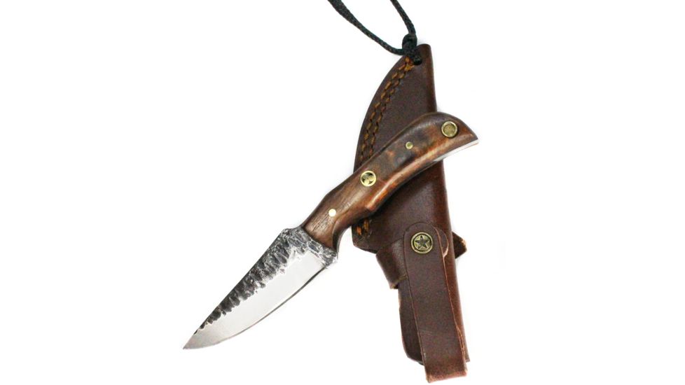 Titan International Knives E3 Carbon 1080 Neck Knife With Forged Scales, Mini Old Timer - Mini Sharp Finger - Rosewood Grip, 3.1in Blade, 6in Overall TC-003