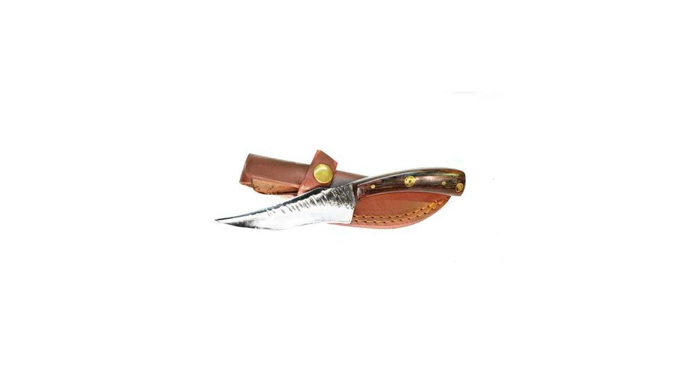 Titan International Knives Fixed Blade Knife, 4in, Carbon Steel, Trailing Point, RoseWood TC-55