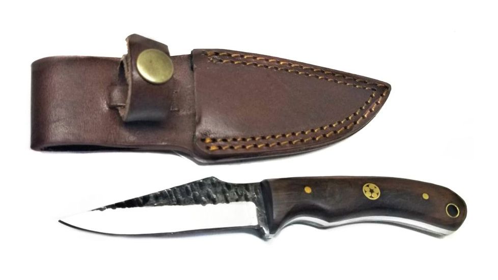 Titan International Knives Fixed Blade Knife, 4in, Carbon Steel, Wharncliffe, RoseWood TC-54