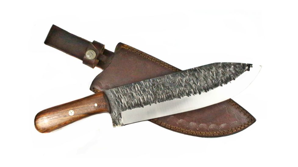 Titan International Knives Hand Forged Custom Carbon Blade - Machete Knife, 8in Blade, Walnut Handle, 14in Overall TC-019