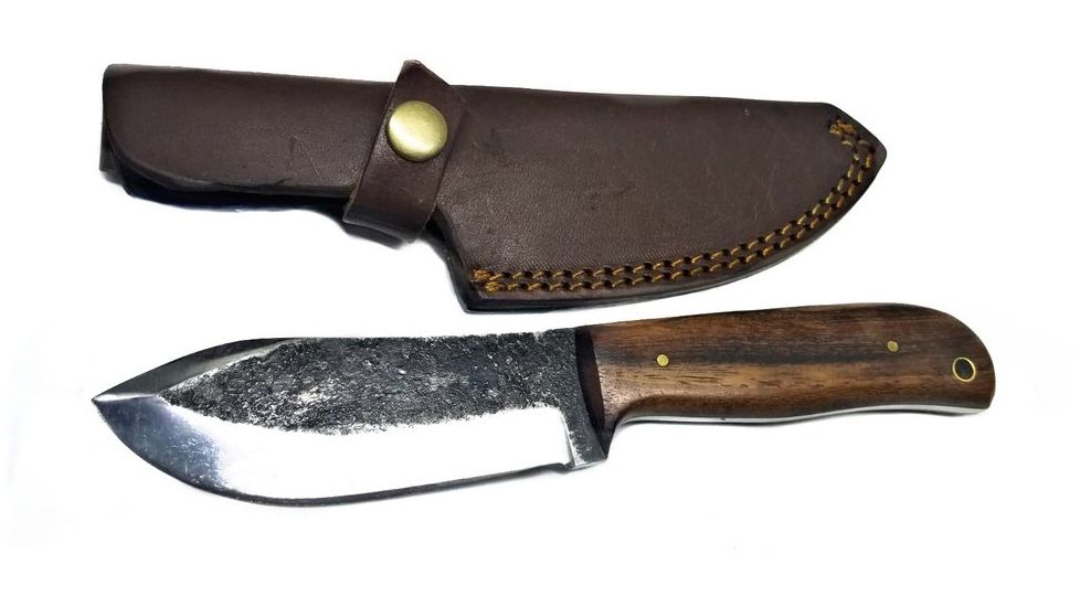 Titan International Knives Hand Forged Custom Carbon Forged 4in Blade - Puma Skinner, Rose Wood Handle, 8in Overall TC-016