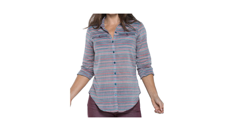 Toad&amp;Co Airbrush Long Sleeve Deco Shirt - Women's-Hydro Stripe-Large