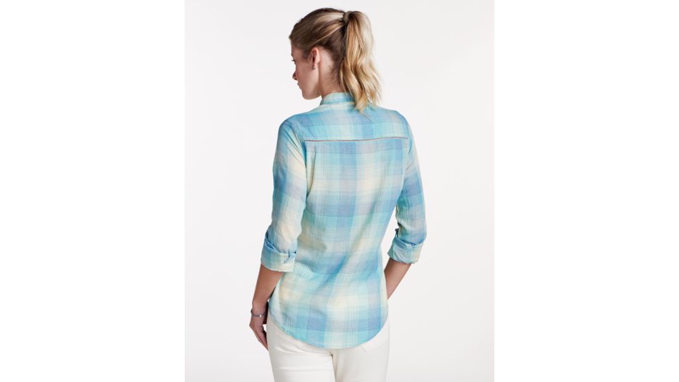 Toad&amp;Co Airbrush Women's Long Sleeve Deco Shirt, Aquifer, Large, T1252700-400-L