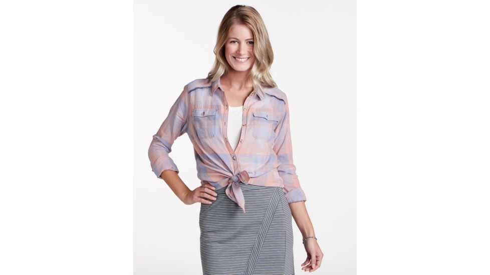 Toad&amp;Co Airbrush Women's Long Sleeve Deco Shirt, Papaya, Extra Small T1252700-654-XS