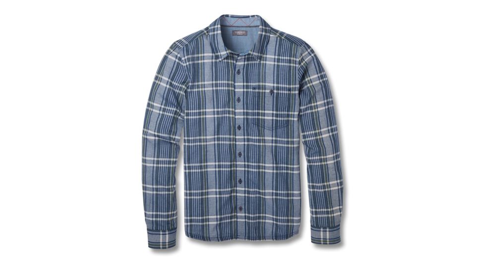 Toad&amp;Co Beckmen Men's Long Sleeve Slim Shirt, Medium Indigo, Large T2252802-905-L