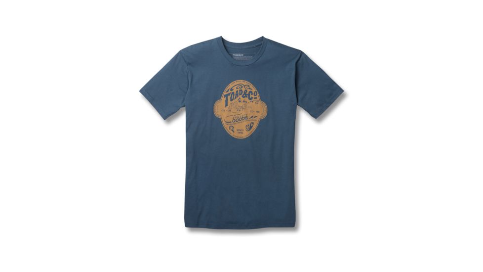 Toad&amp;Co Brewed For Adventure Mens Short Sleeve Graphic Tee, Moody Blue, Large T2002800-463-L