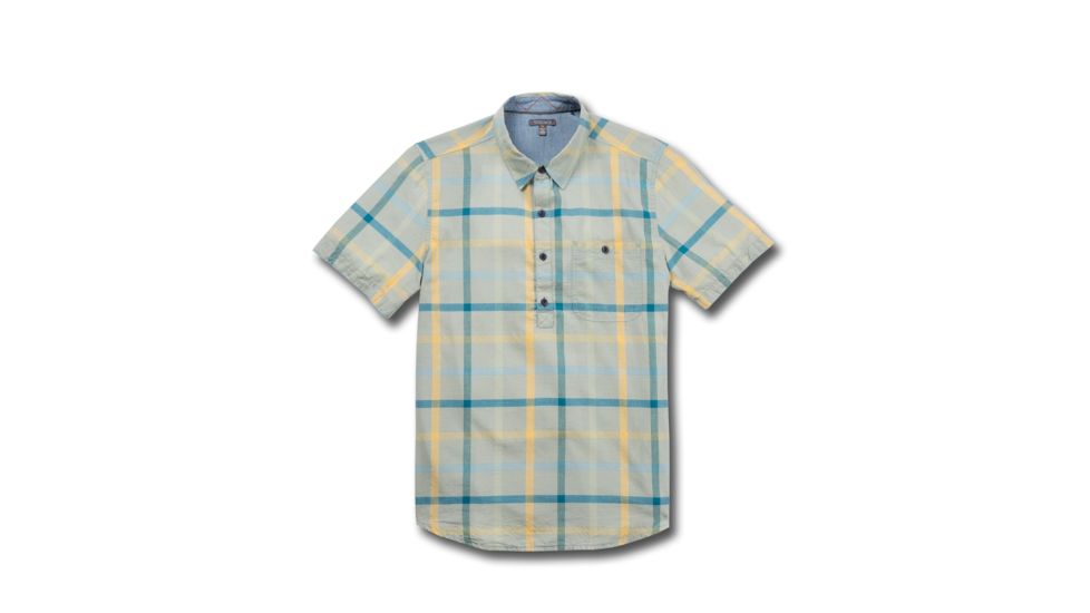Toad&amp;Co Cuba Libre Men's Short Sleeve Popover Shirt, Azores, Large T2222800-458-L