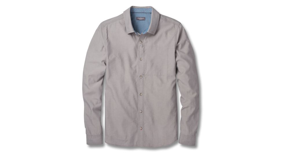 Toad&amp;Co Cutler Mens Long Sleeve Slim Shirt, Smoke, Large T2252801-259-L