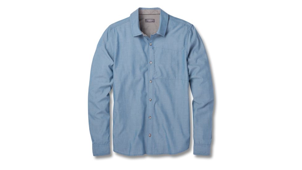 Toad&amp;Co Cutler Mens Long Sleeve Slim Shirt, Bright Indigo, Large T2252801-402-L