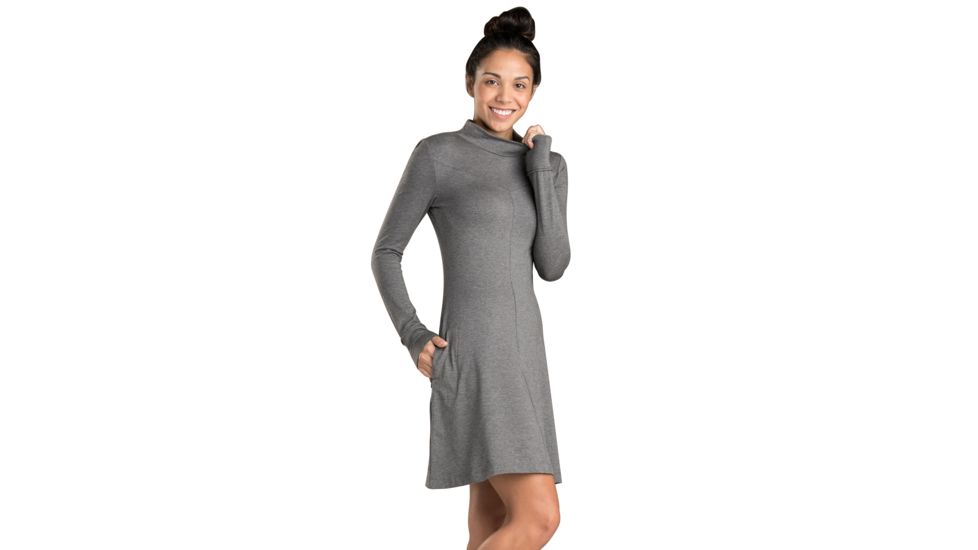 Toad&amp;Co Fernview Long Sleeve Dress - Women's, Charcoal Heather, XS, T1071808-110-XS