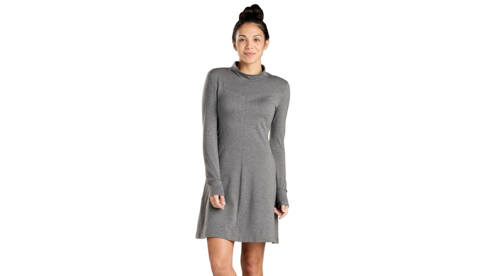 Toad&amp;Co Fernview Long Sleeve Dress - Women's, Charcoal Heather, XS, T1071808-110-XS