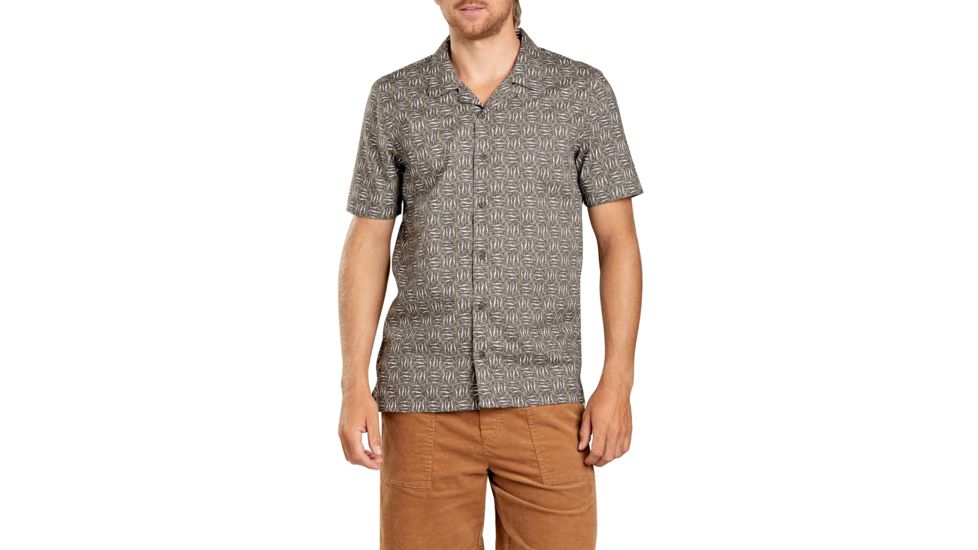 Toad&amp;Co Harbour Short Sleeve Shirt - Mens, Falcon Brown Fish Print, Large, T2002904-241-L