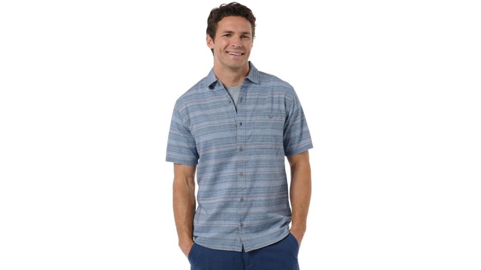 Toad&amp;Co Hardscape Shirt - Mens-Deep Blue Stripe-Small