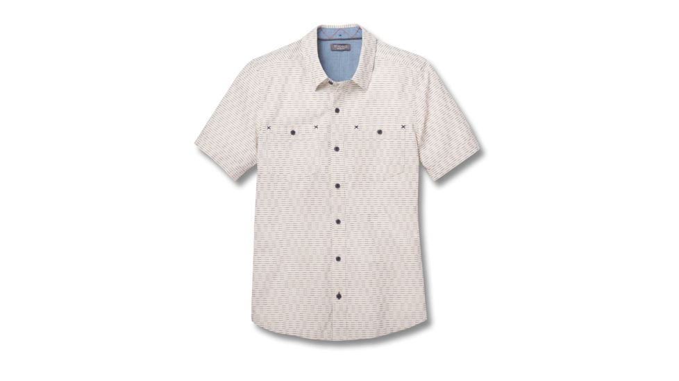 Toad&amp;Co Harris Men's Short Sleeve Slim Shirt, Salt, Large T2222803-199-L
