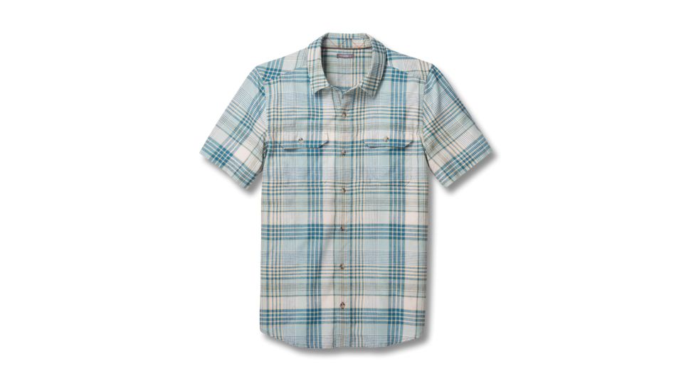 Toad&amp;Co Hookline Men's Short Sleeve Shirt, Arctic, Large T2222703-055-L