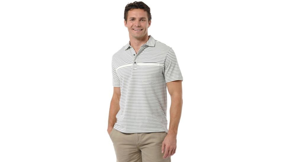 Toad&amp;Co Jack Polo - Men's-Crater Lake/Swamp Stripe-Small